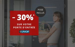 Jusqu'à -30% sur les portes d'entrée PASSAGE de la marque EURADIF