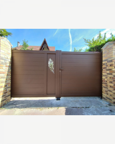 Portail Battant Aluminium Kostum FRESK avec décor integré Portail Battant Aluminium Kostum FRESK avec décor integré