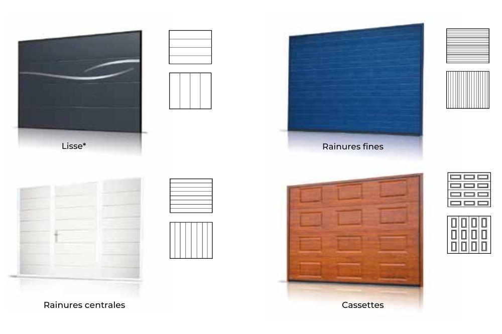 Porte de garage - Design vertical ou horizontal selon gamme